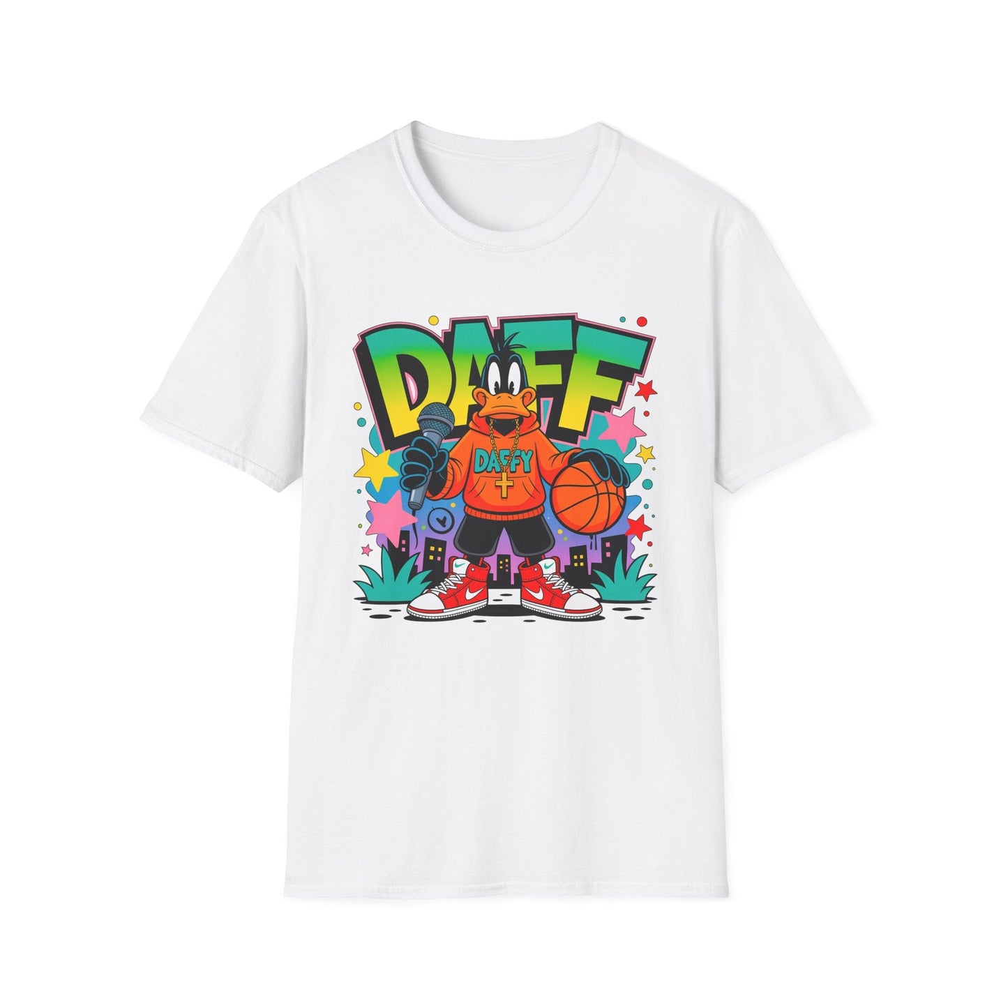 Unisex Cartoon T Shirt With Animation Design Funny Animals Tee Gildan Softstyle 64000