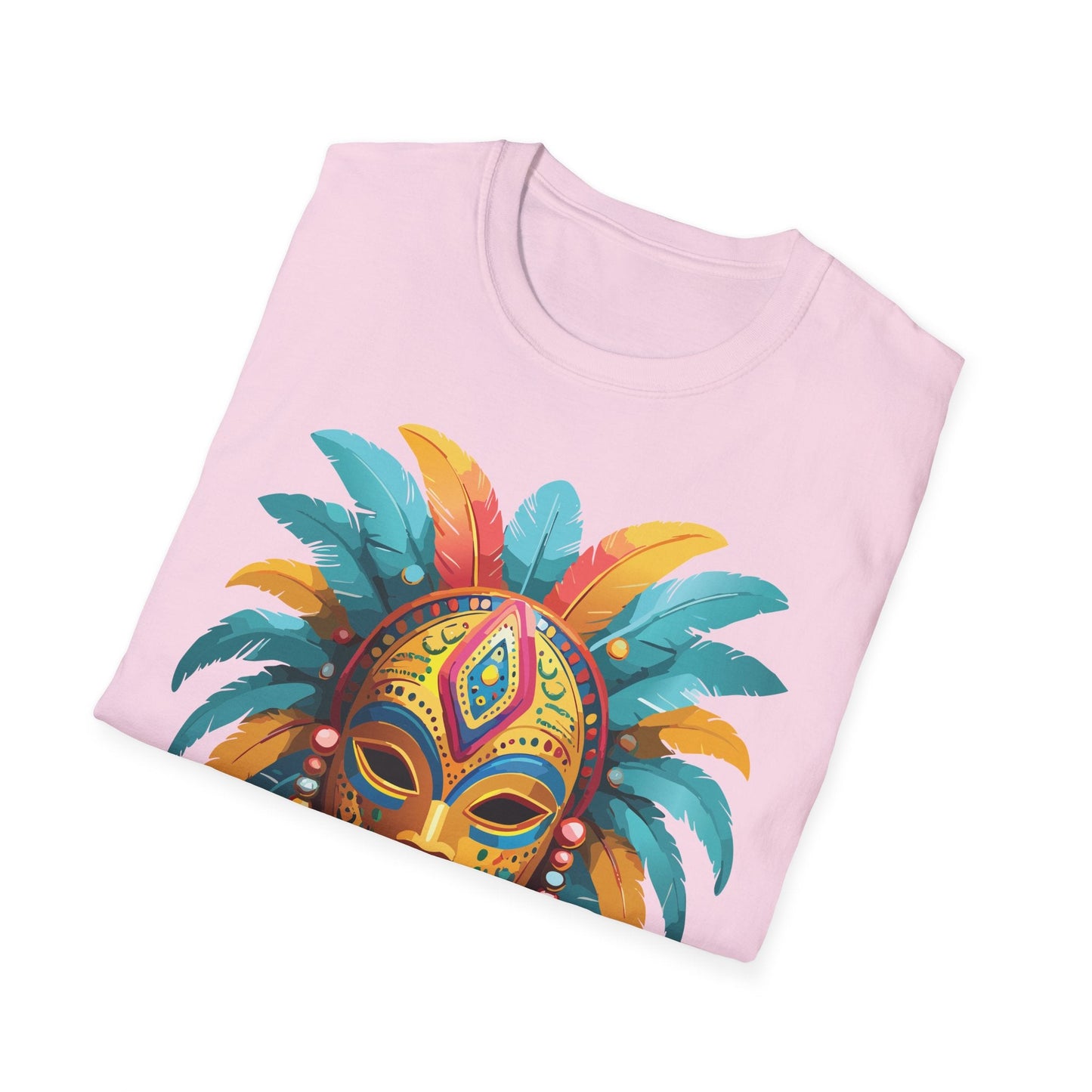 Unisex Mask Tee Shirt Masquerade Design Softstyle Gildan 64000 Comfortable Cotton Tee