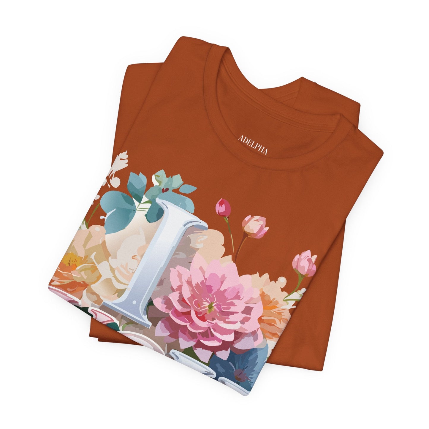 Valentine Day Graphic Unisex 100 Cotton Vintage Artwork with Love and Flower Design Tee 1
