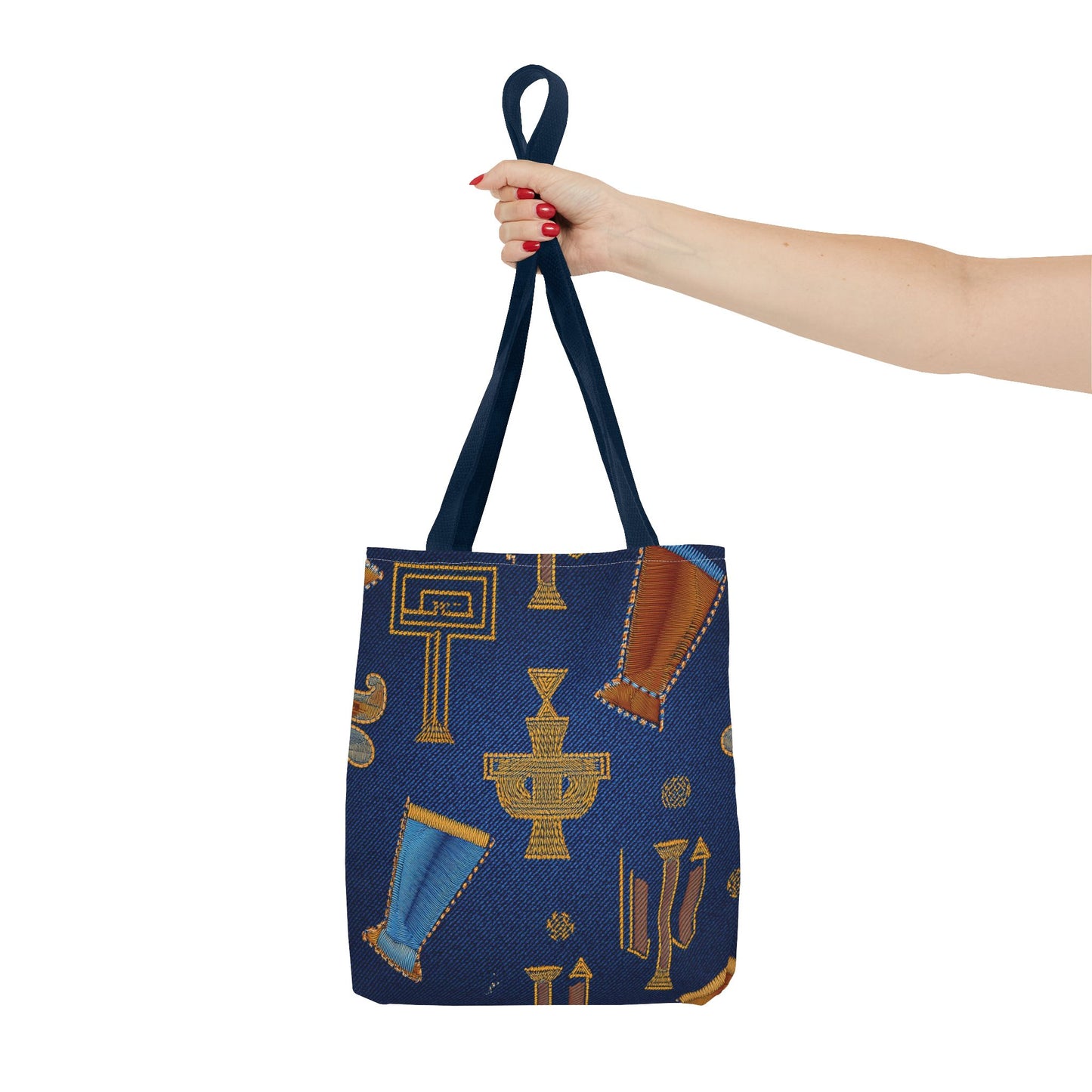 Denim Fabric Imitation Print Unisex Canvas Bag Poly Spun 3 Sizes Tote Bag 185-2