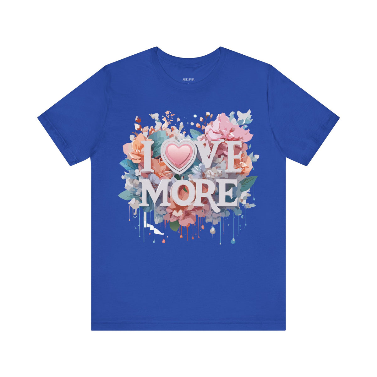 Valentine's Day Graphic Unisex Cotton Bella+Canvas Tee with Floral Art Design d114