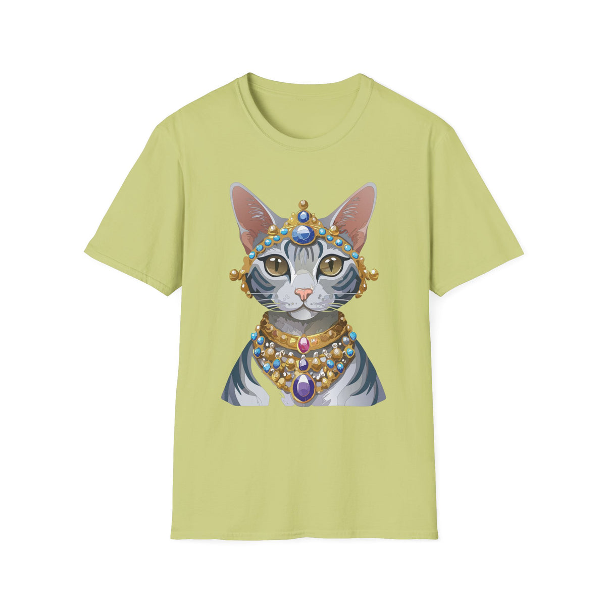 Regal Jewel-Studded Cat Tee | Cat T-Shirt