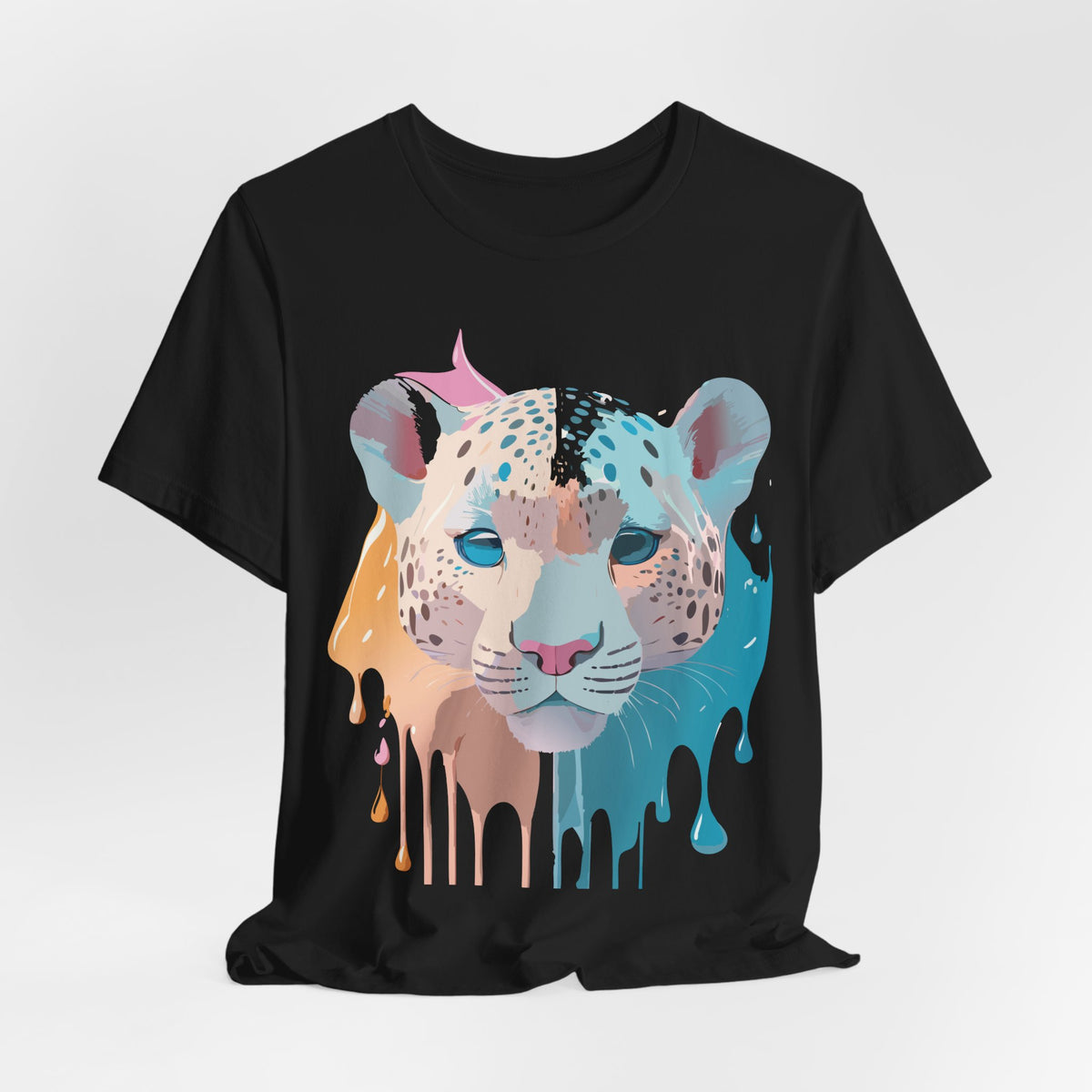Cheetah Graphic Unisex Cotton Bella+Canvas Tee with Art Animal Design e8
