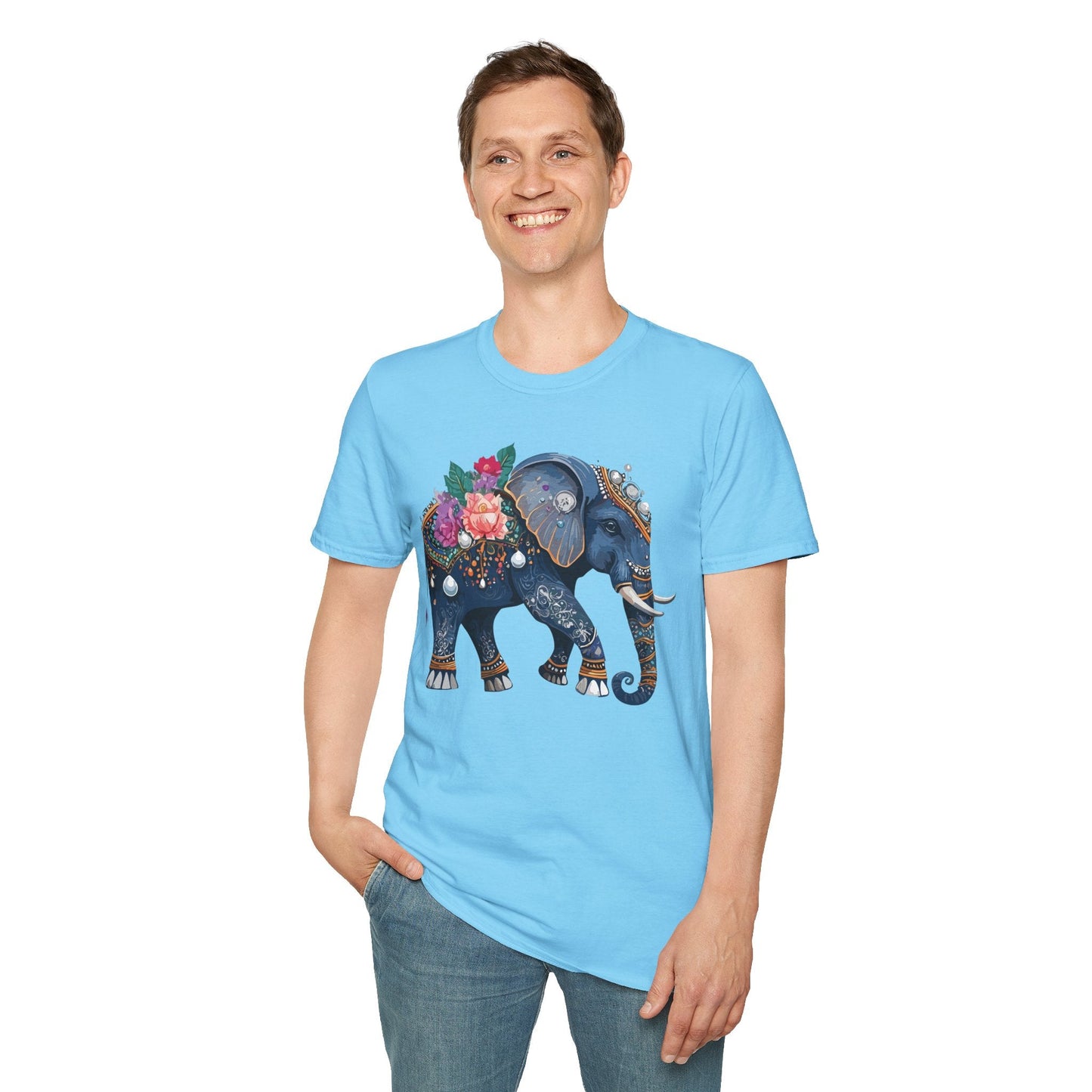 Elephant T Shirt Unisex Softstyle Tee Gildan 64000 100 Percent Cotton Comfort Everyday