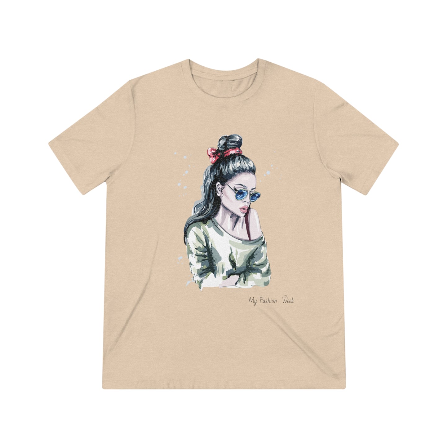 T-shirt tri-mélange avec motif artistique