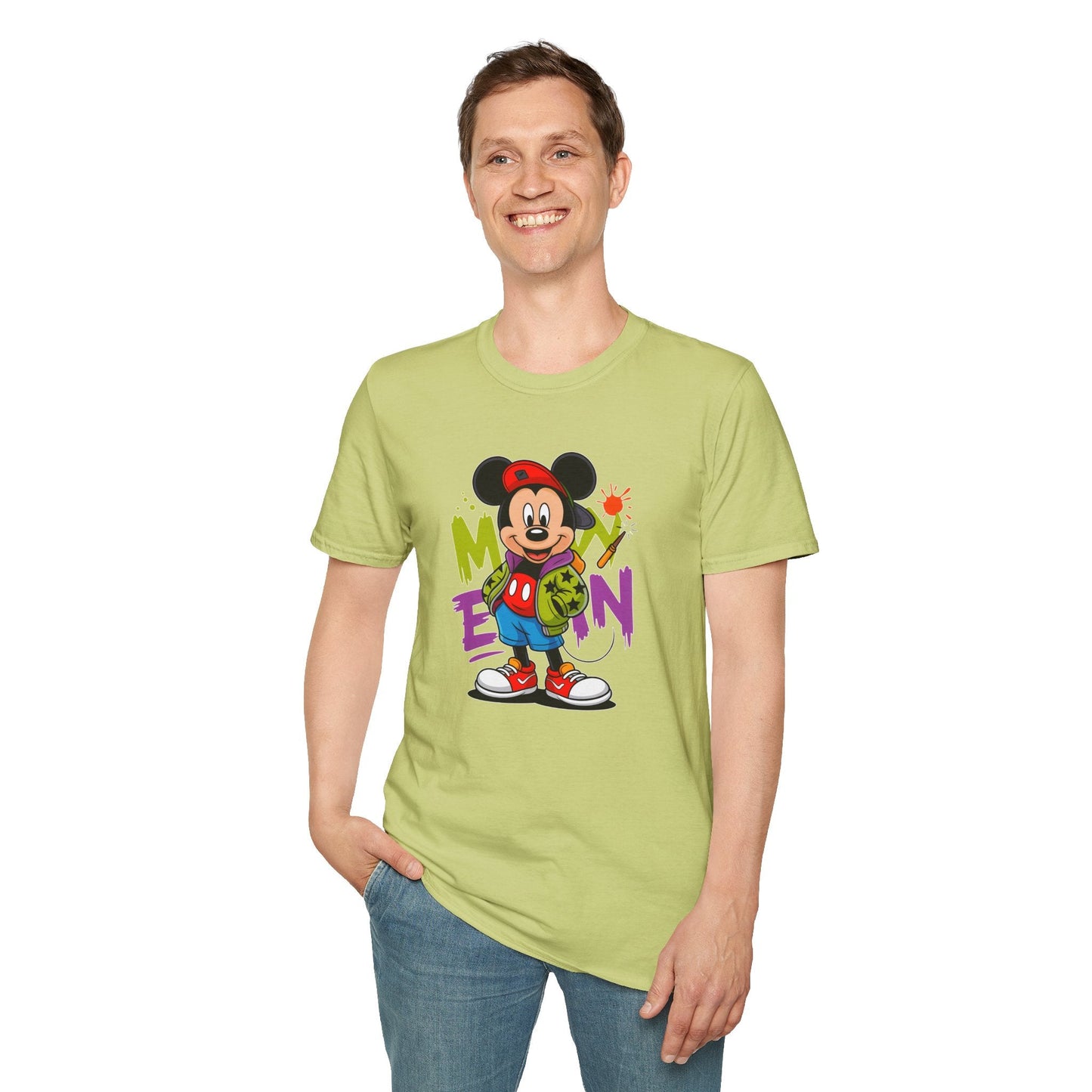 Unisex Cartoon T Shirt With Animals Animation Tee Premium Softstyle Gildan 64000