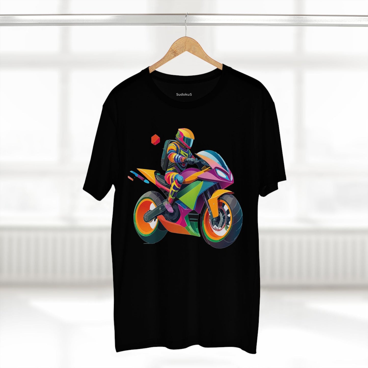Moto Bike Graphic Unisex 100 Cotton Staple Tee 4
