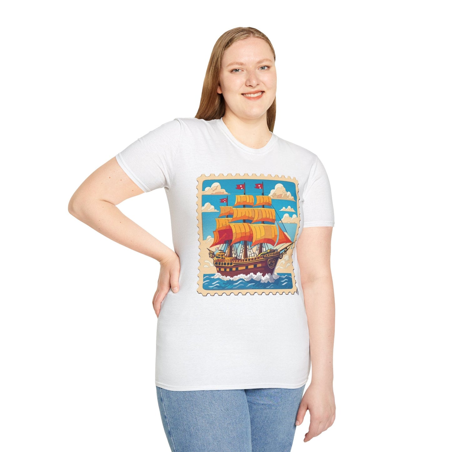 Unisex Softstyle Frigate Ship T Shirt 100 Percent Ring Spun Cotton Gildan 64000 Tee