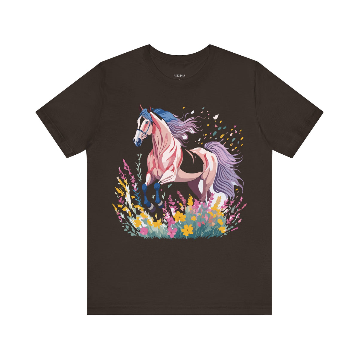 Horse Graphic Unisex Cotton Bella+Canvas Tee with Art Animal Design e27