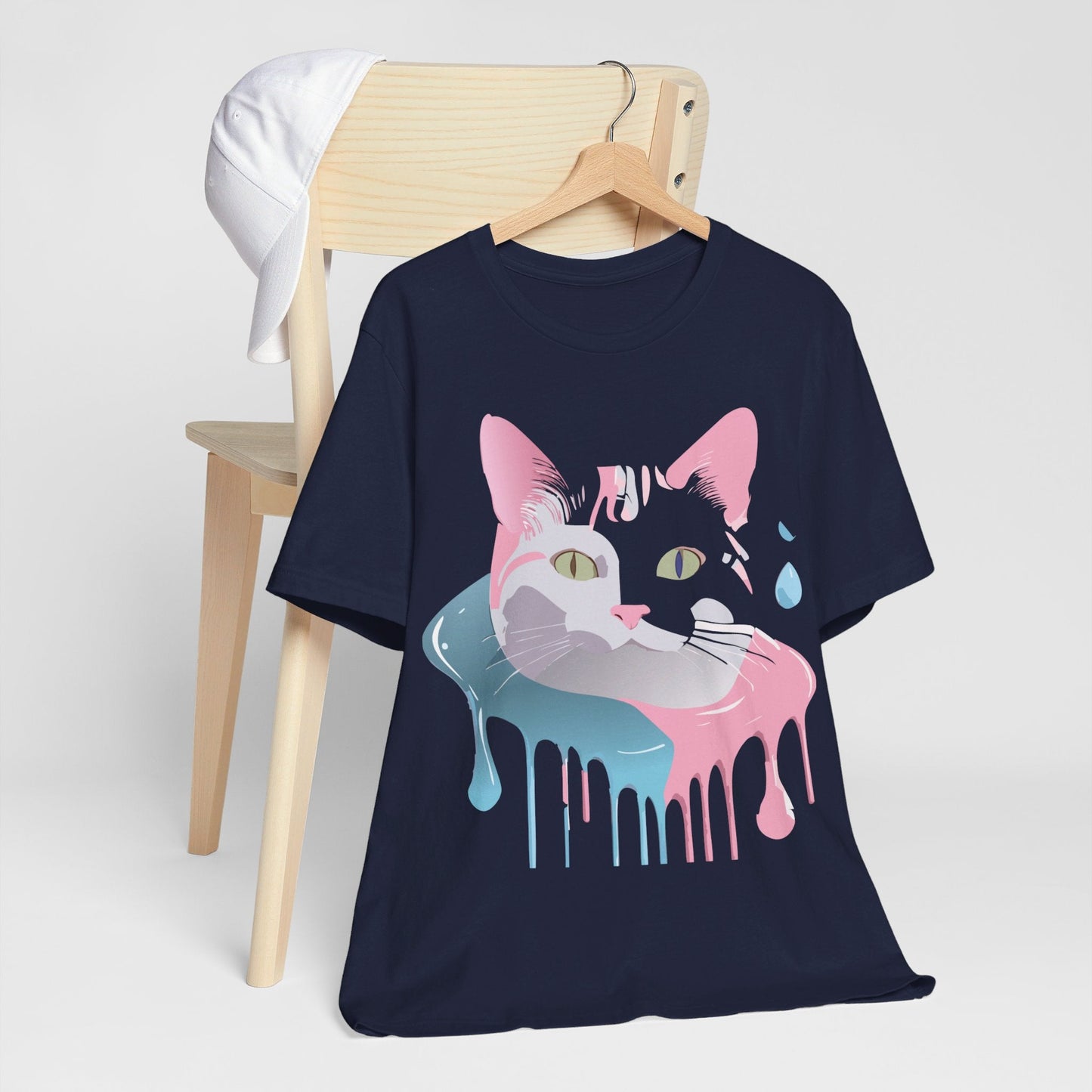 Cat Graphic Tee Unisex Short Sleeve T Shirt Adelpha Vintage Inspired Design