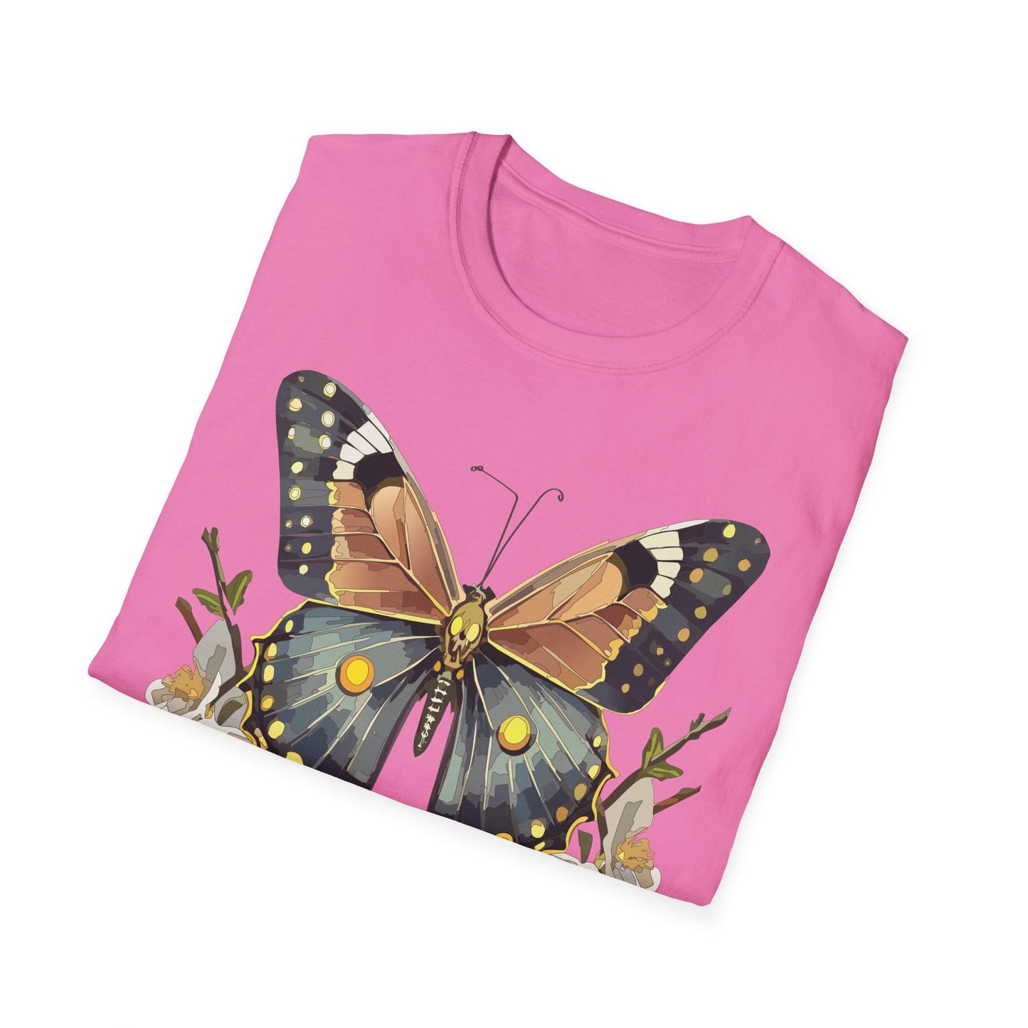 Butterfly Shirt Unisex Gildan Softstyle T Shirt Monarch Butterfly Tee 100 Percent Ring Spun Cotton