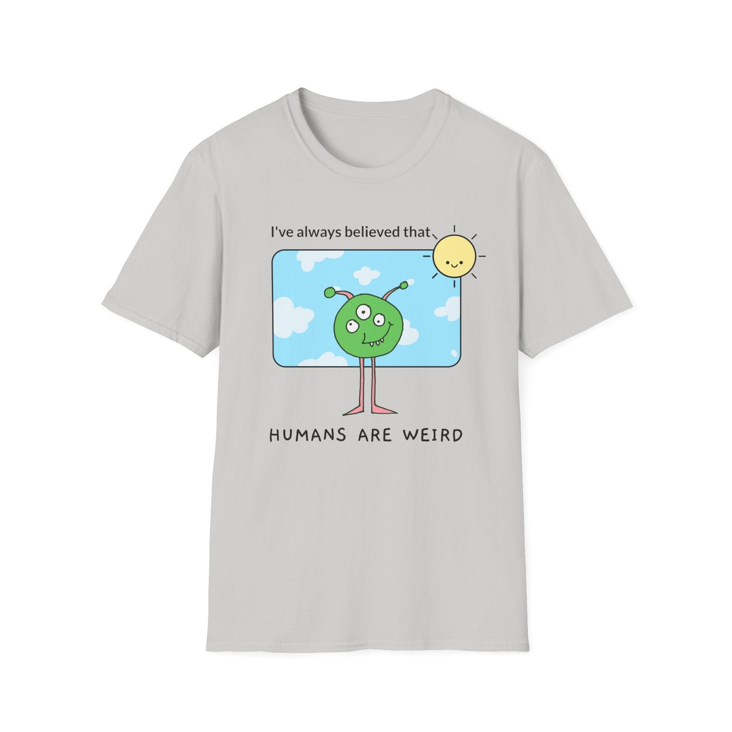 Alien Cartoon Humans Are Weird TShirt