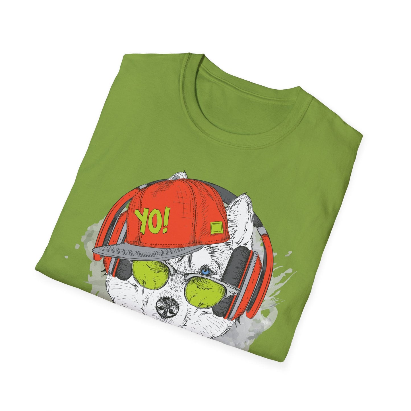 Unisex Music Animals Short Sleeve T Shirt With Headphones For Music Lovers Gildan 64000