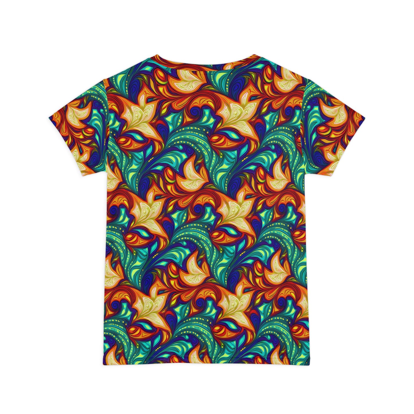 Women Poly Span T-Shirt with Floral Print