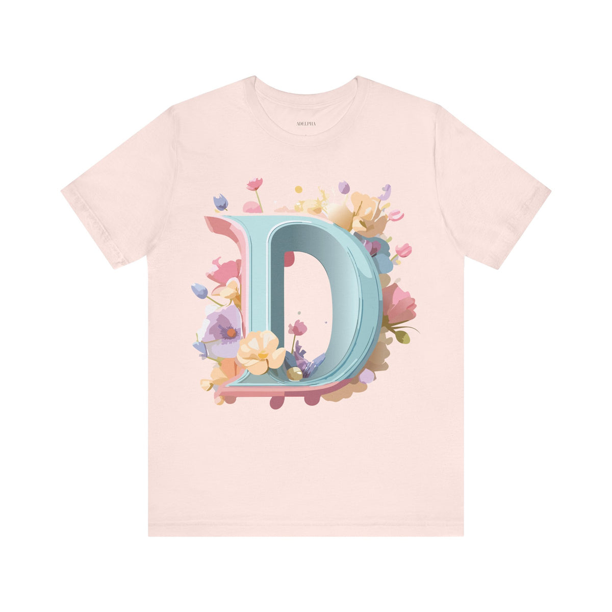 Letter D Graphic Unisex Cotton Bella+Canvas Tee with Art Letter Design