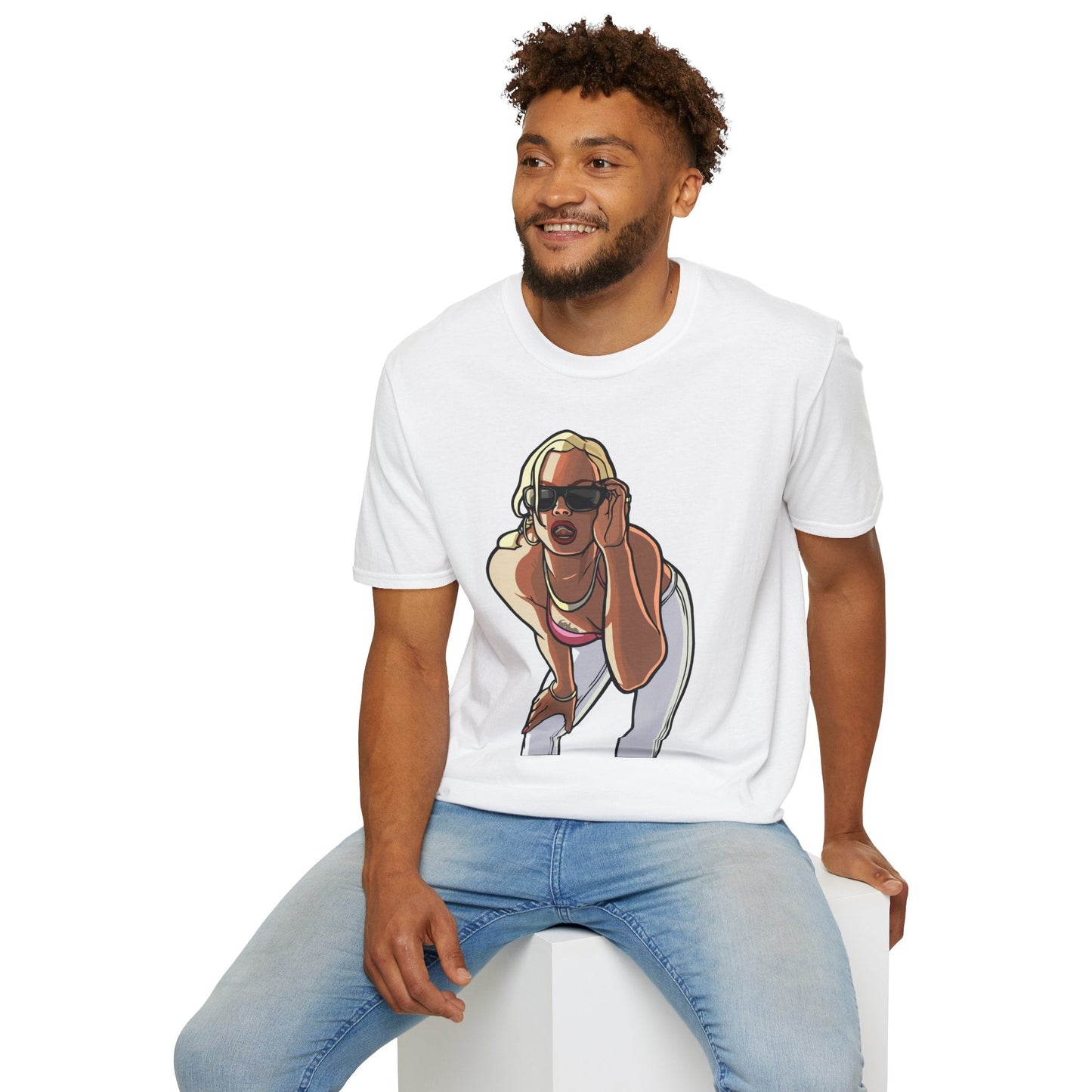 Cartoon Animation T Shirt Funny Tee Unisex Gildan Softstyle 64000 100 Percent Ring Spun Cotton