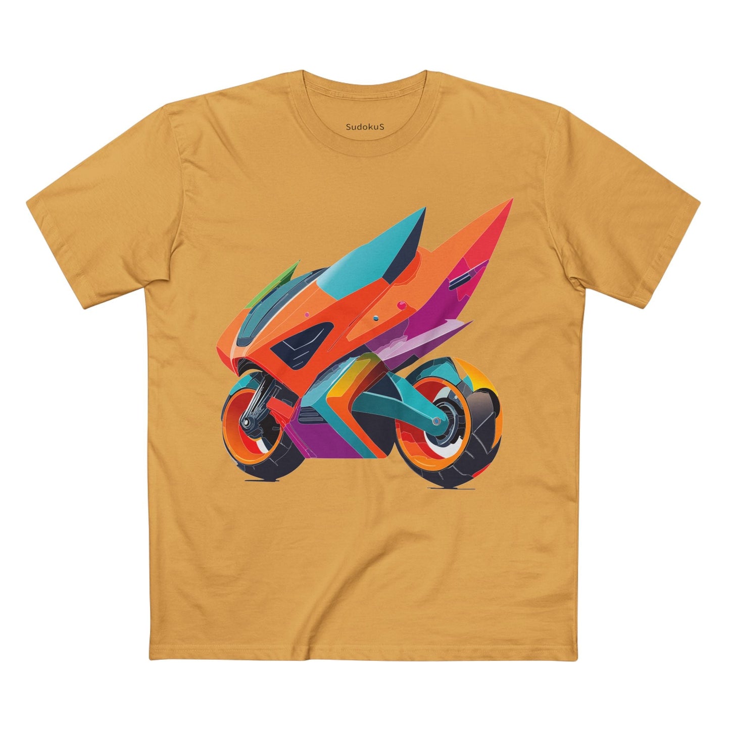 Moto Bike Graphic Unisex 100 Cotton Staple Tee 2
