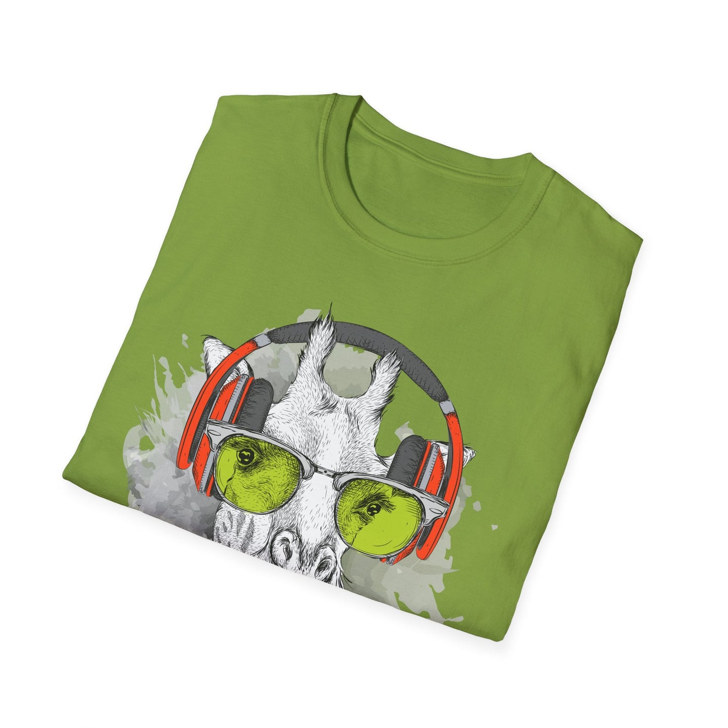 I Love Music Animals Shirt With Headphones Unisex Gildan Softstyle 100 Percent Ring Spun Cotton Tee