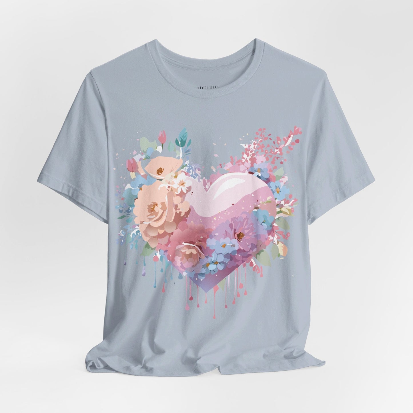 Valentine Day Graphic Unisex 100 Cotton Vintage Artwork with Love and Flower Design Tee 29