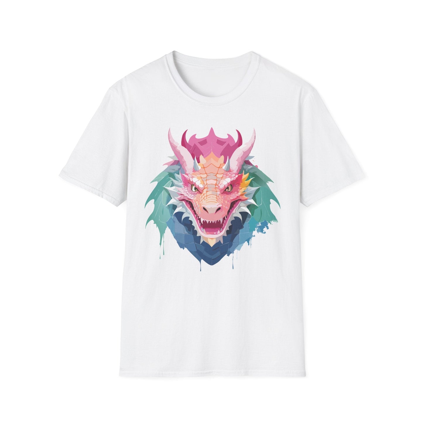 Dragon T Shirt Unisex Softstyle Cotton Tee With Animal Art Design Graphic Print Artwork