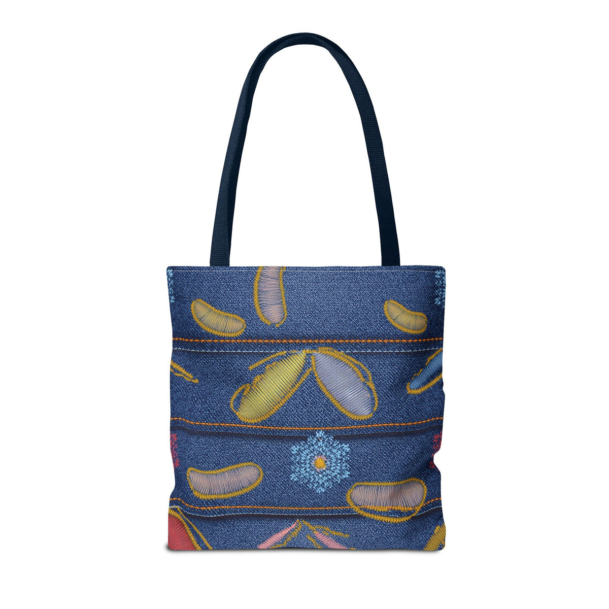 Denim Fabric Imitation Print Unisex Canvas Bag Poly Spun 3 Sizes Tote Bag 151