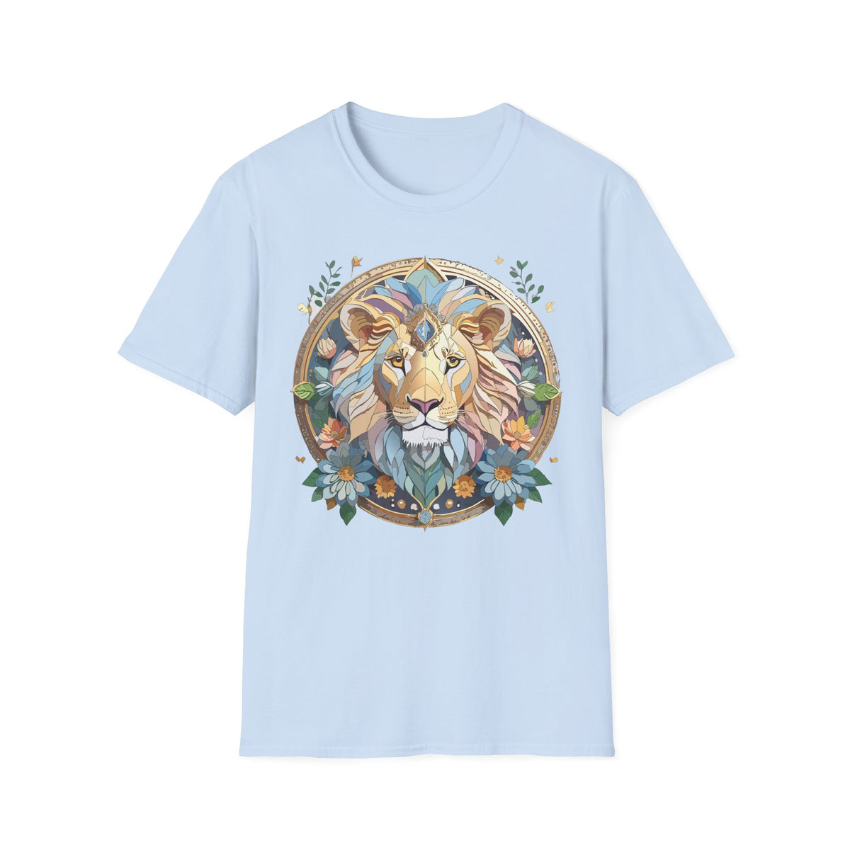 Boho Geometric Lion Tee | Lion Face T-Shirt, Bohemian Animal Graphic