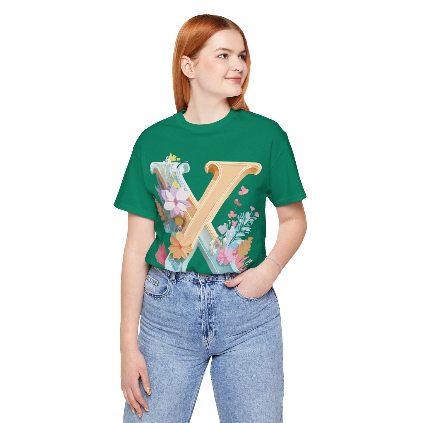 Letter X Shirt Graphic Tee Unisex Vintage Inspired Artwork By Adelpha Premium Comfort