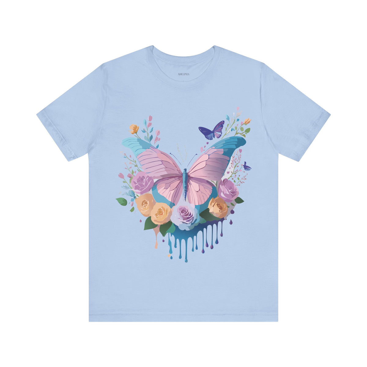 Butterfly Graphic Unisex Cotton Bella+Canvas Tee with Art Design n110