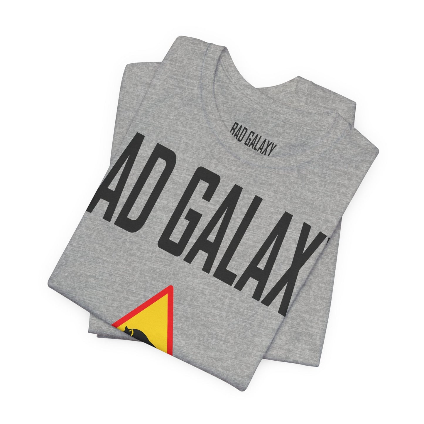 Tee Shirt With Red Stamp Designed And Printed In The USA By Bad Galaxy 100 Percent Cotton
