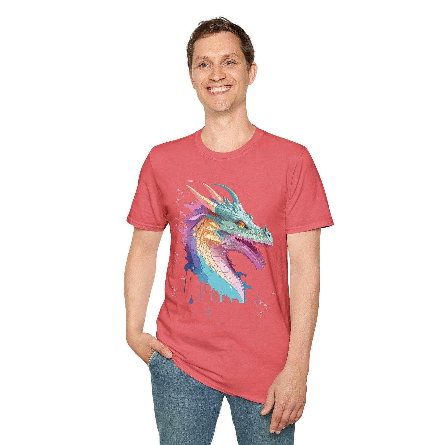 Dragon Graphic T Shirt Unisex Animal Shirt Cotton Softstyle Tee For Everyday Comfort