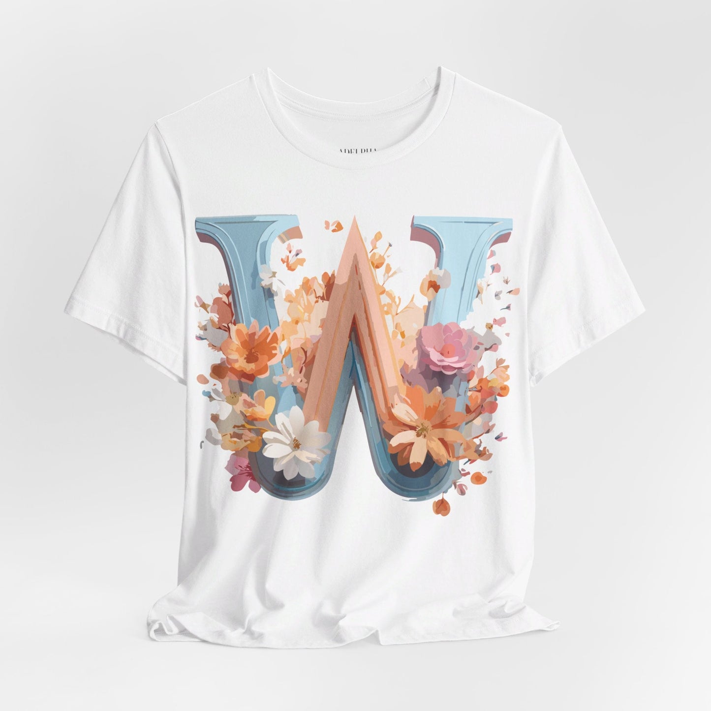 Letter W Shirt Unisex Graphic Tee Vintage Inspired Adelpha Art Design Short Sleeve