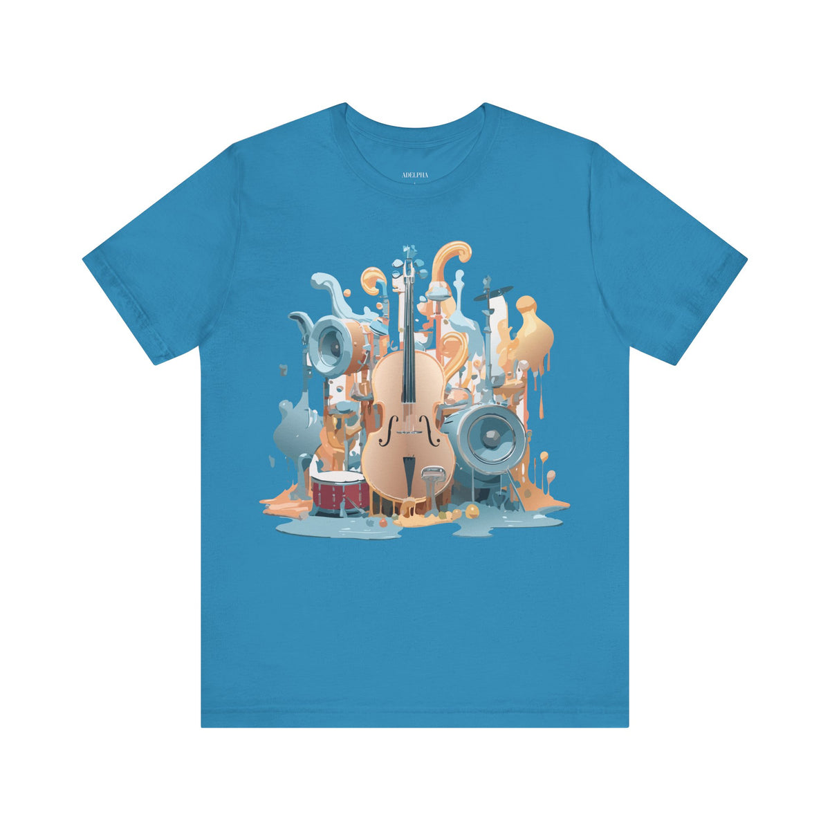 Music Graphic Unisex Cotton Bella+Canvas Tee with Art Design m104