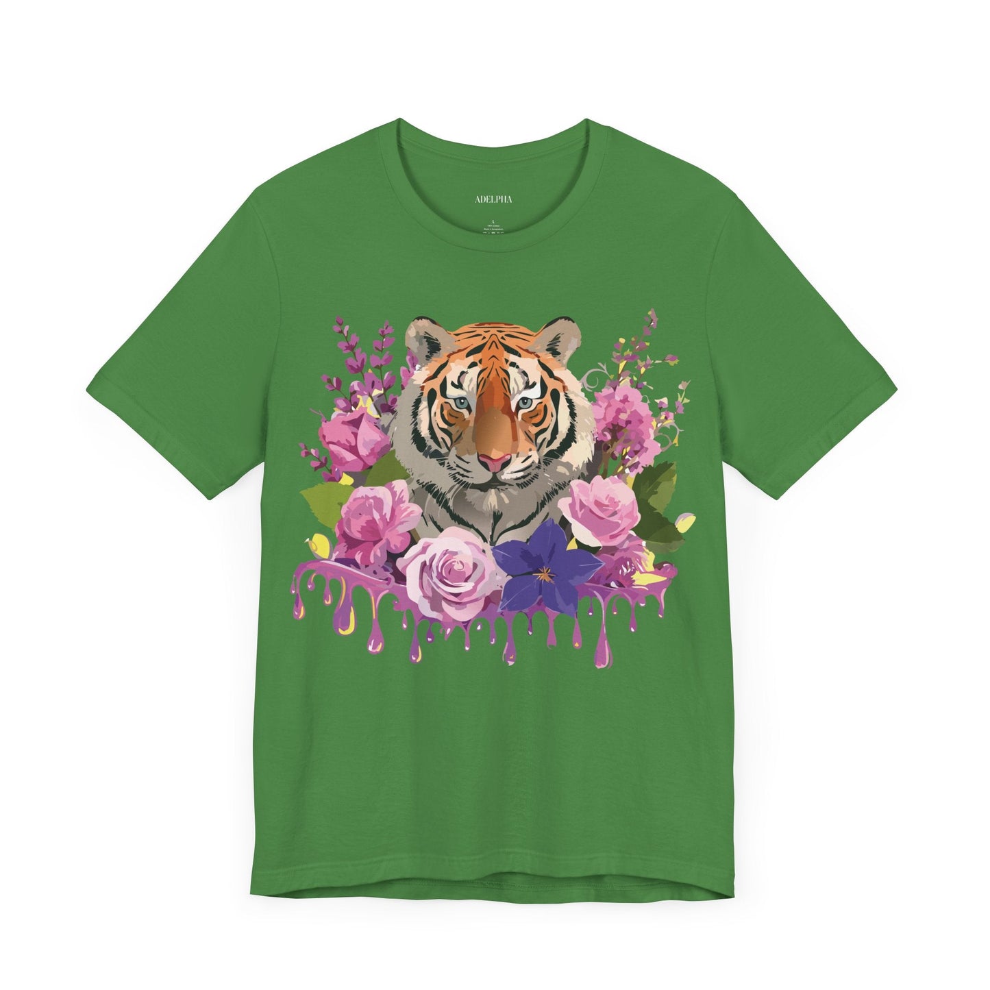 Tiger Graphic Tee Unisex Short Sleeve Vintage Inspired Art Design By Adelpha Premium