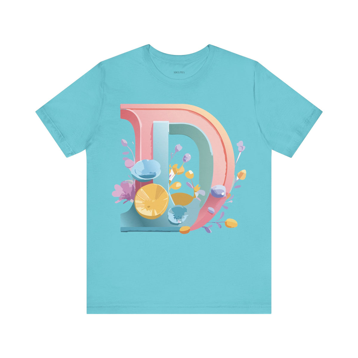 Letter D Graphic Unisex Cotton Bella+Canvas Tee with Art Letter Design