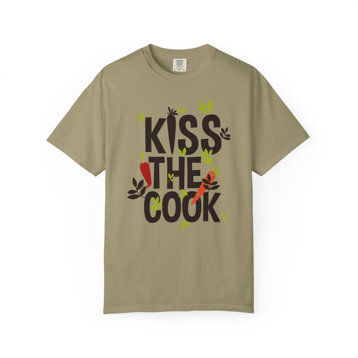 Kiss The Cook Chef Kitchen Cooking Graphic Unisex Comfort Colors Garment-Dyed Heavyweight 100 Cotton Art Design T-Shirt w6