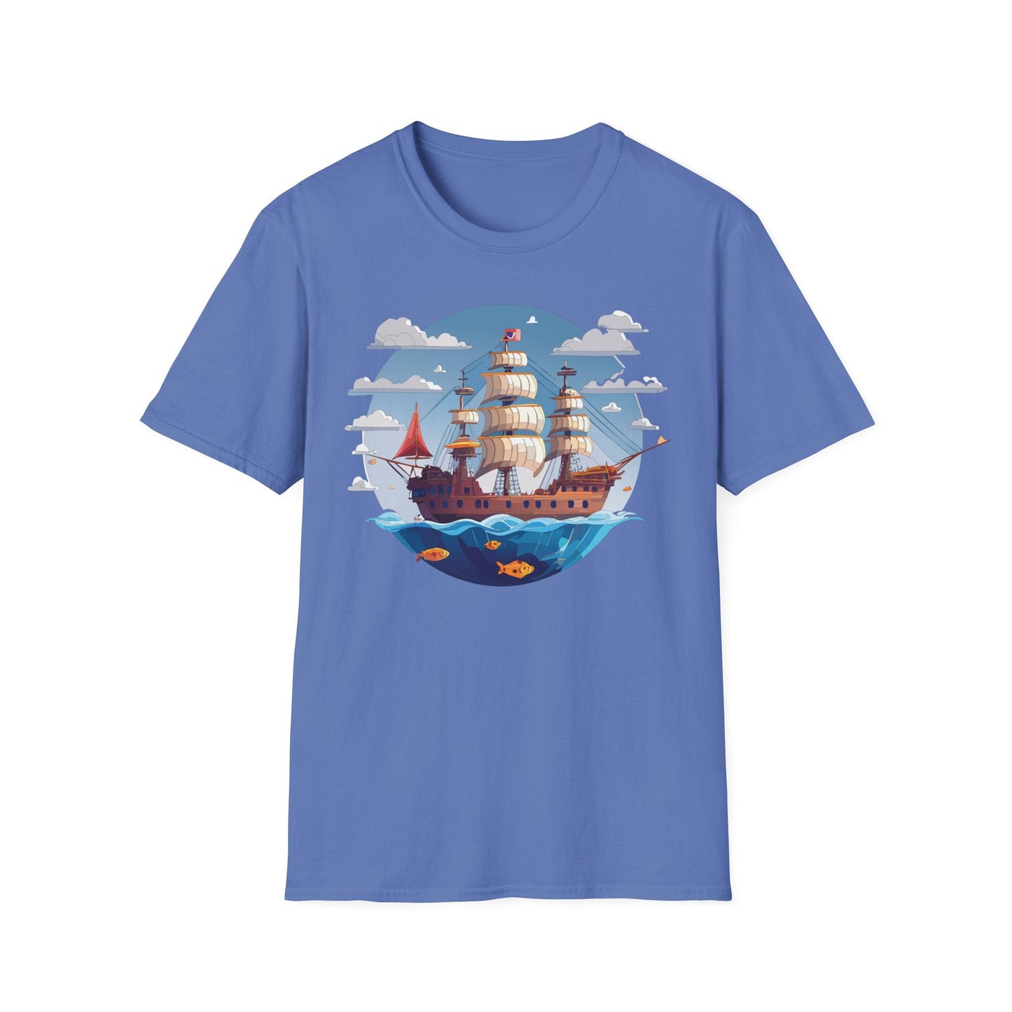 Ship T Shirts Frigate T Shirts Vessel Tee Shirt Unisex Softstyle Cotton Tee Gildan 64000