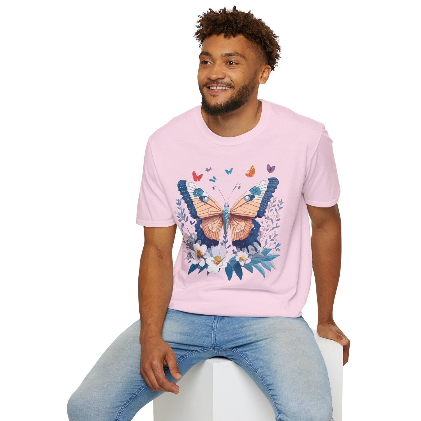 Unisex Butterfly Shirt Monarch Design Gildan Softstyle 64000 Short Sleeve Tee For Men And Women