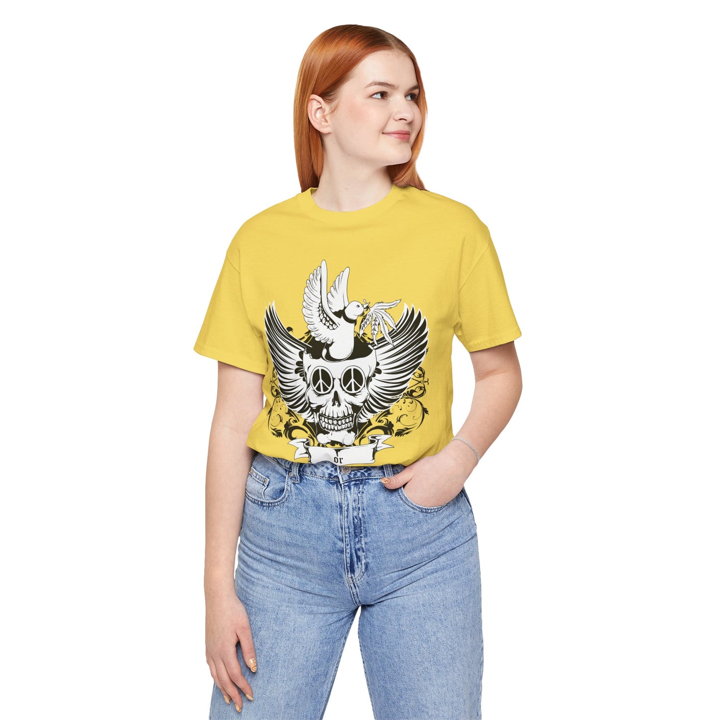 Bird Skull Graphic Design Tee, Skull Shirt, Vintage Tees, Art Design T-Shirt, Vintage Graphic Tee, Art Shirts with Skulls