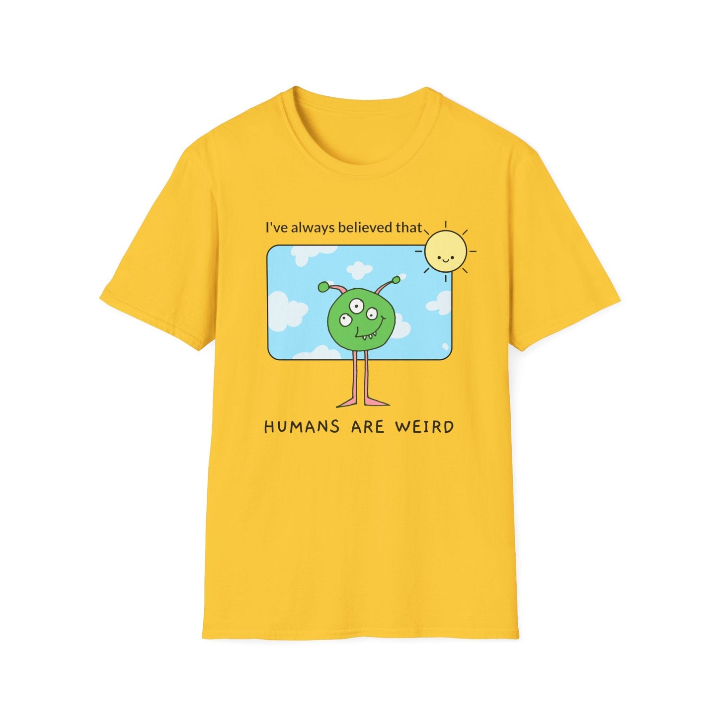 Alien Cartoon Humans Are Weird TShirt