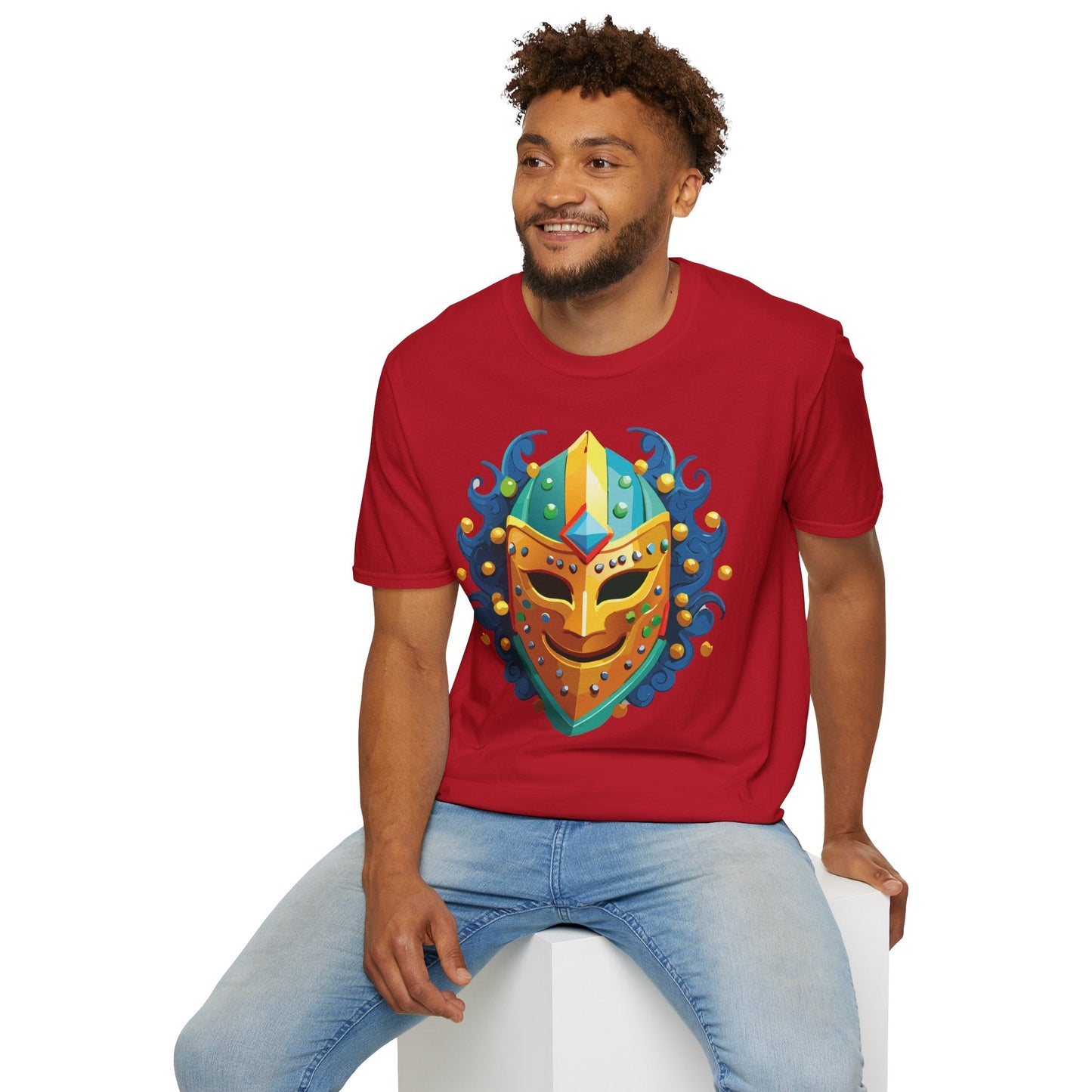 Mask Graphic Unisex Cotton Masquerade Design Artwork Tee 11