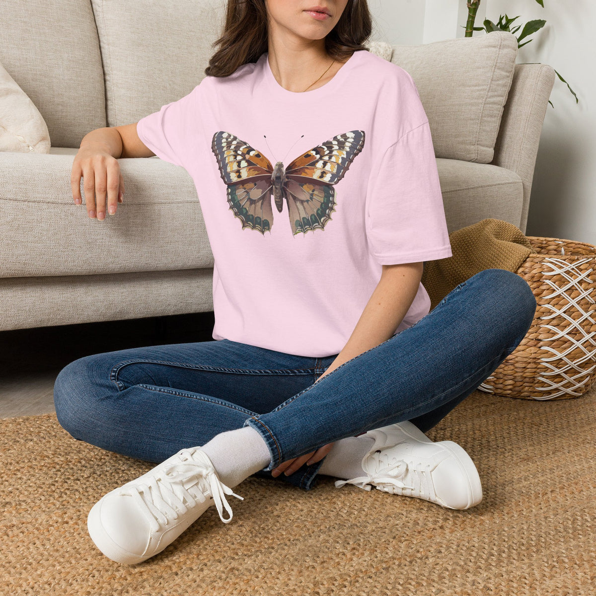 Butterfly Illustration T-Shirt — Vintage Monarch Nature Graphic Tee Unisex 100 Cotton Gildan T-Shirt