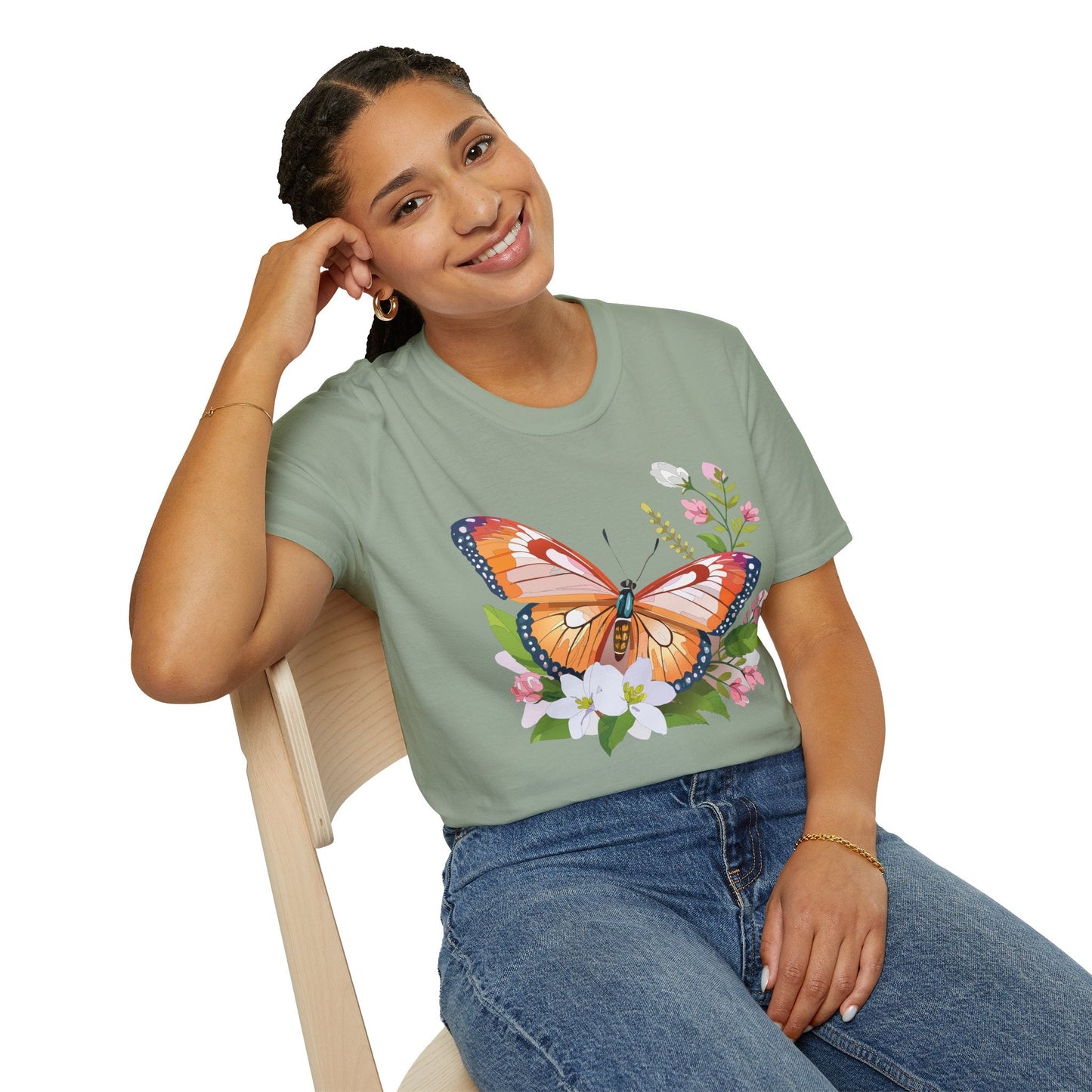 Butterfly Shirt Unisex T Shirt Gildan 64000 Softstyle 100 Percent Ring Spun Cotton