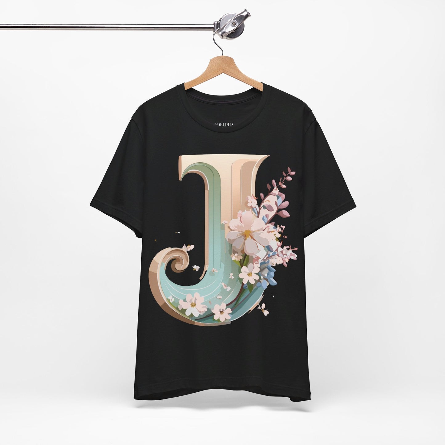 Letter J Graphic Tee Unisex Vintage Inspired Art From Adelpha Short Sleeve Shirt