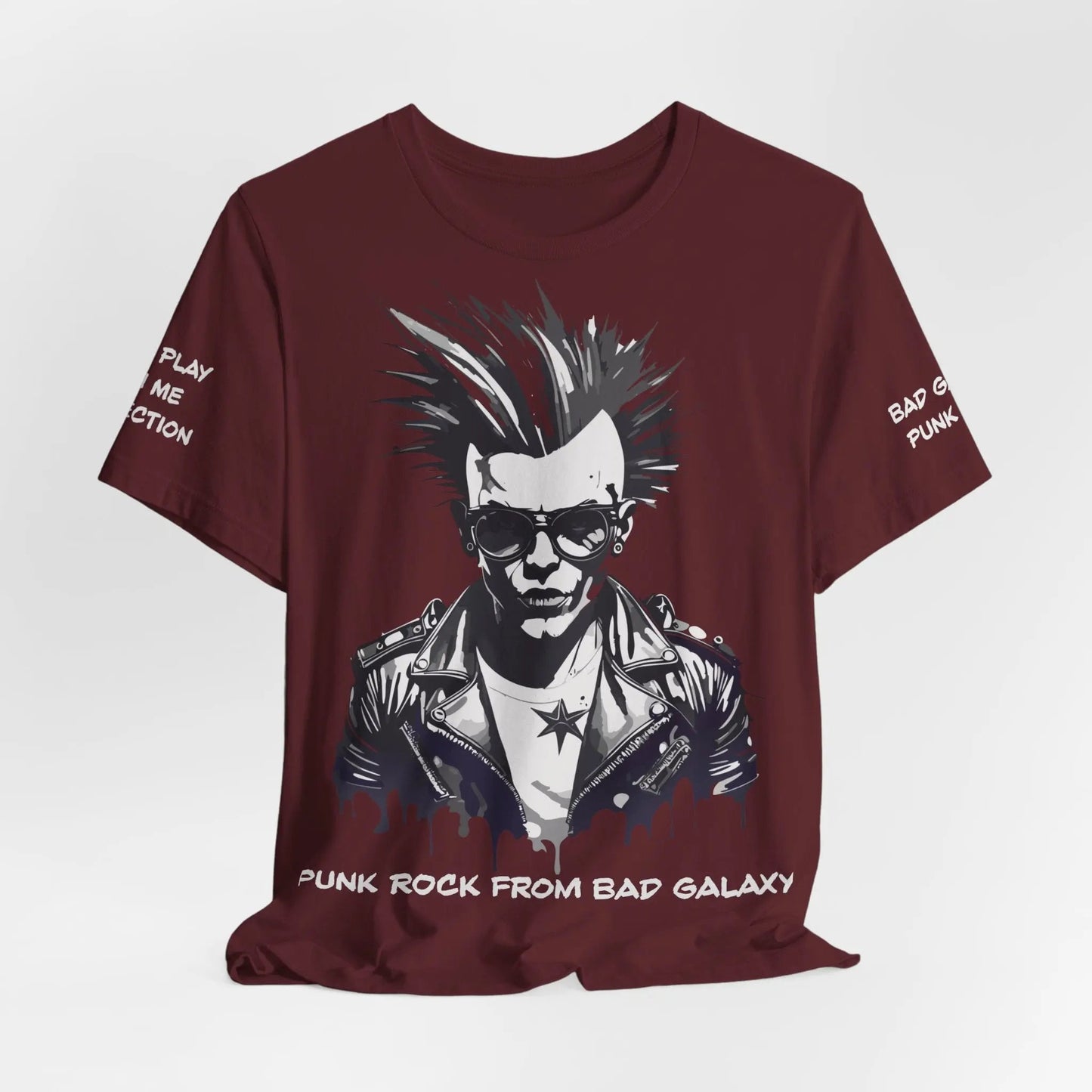 Bad Galaxy Punk Rock Tee Shirt Lightweight Fabric Made To Order 100 Percent Cotton Eco Friendly Inks