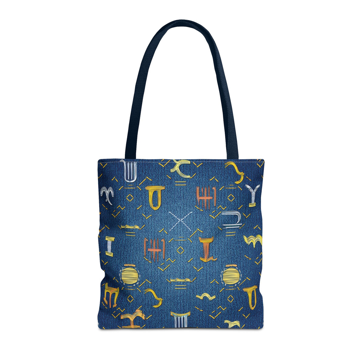 Denim Fabric Imitation Print Unisex Canvas Bag Poly Spun 3 Sizes Tote Bag 184-5