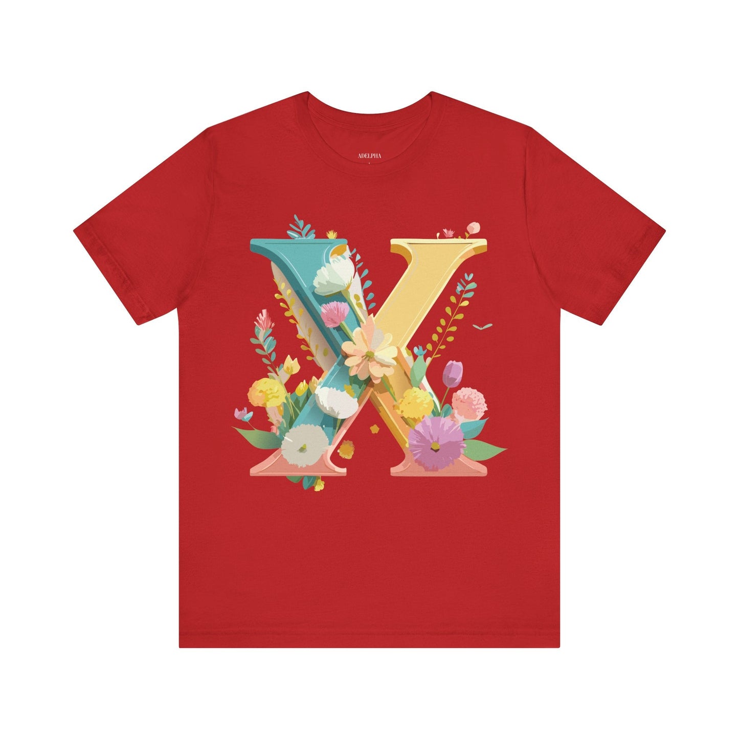 Letter X Shirt Unisex Graphic Tee Adelpha Vintage Inspired Artwork Short Sleeve Edition