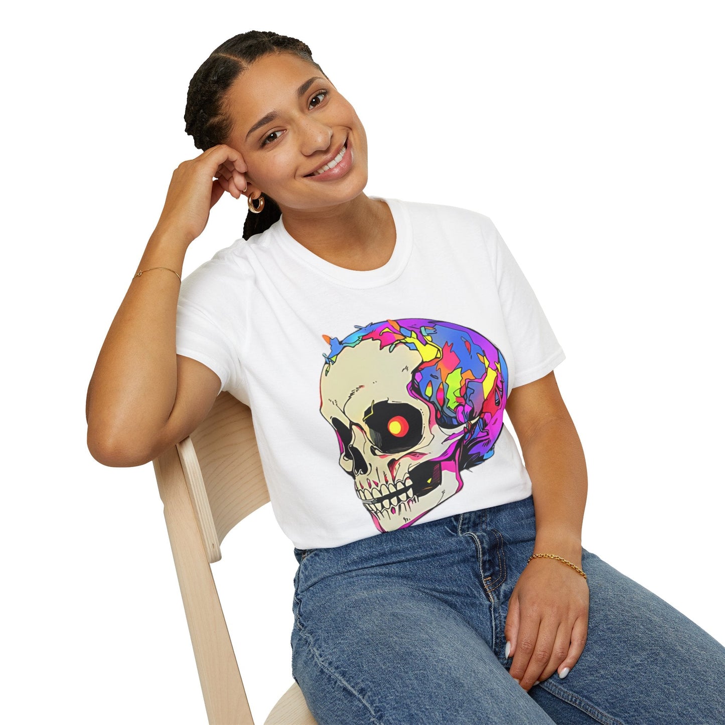 Skull Tee Shirt Unisex Skeleton Shirt Gildan Softstyle 64000 Short Sleeve Graphic Design