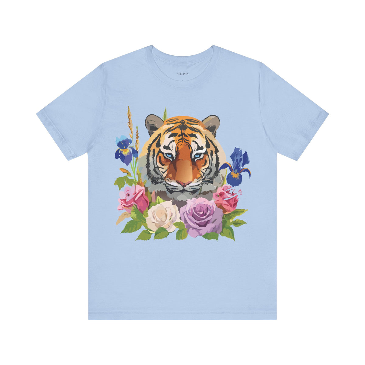 Tiger Graphic Unisex Cotton Bella+Canvas Tee with Art Animal Design d92