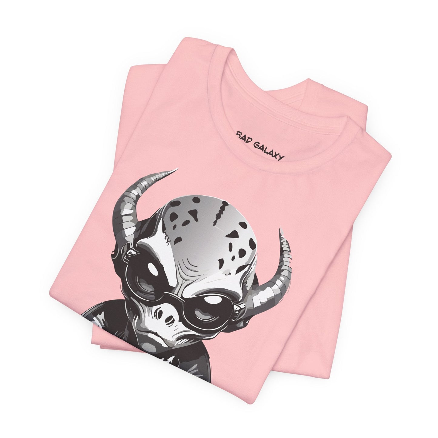 Alien Graphic Tee Shirt From Bad Galaxy Made To Order In USA 100 Percent Cotton Eco Friendly Inks