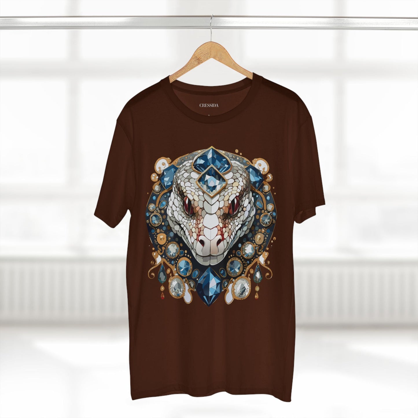 Snake Graphic Unisex 100 Cotton Tee With Unique Animal Golden Medallion Art Design 41